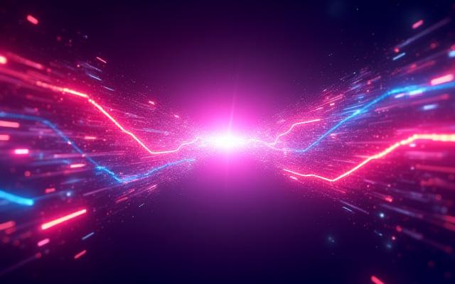 Abstract motion graphics design na may dynamic na linya at kulay